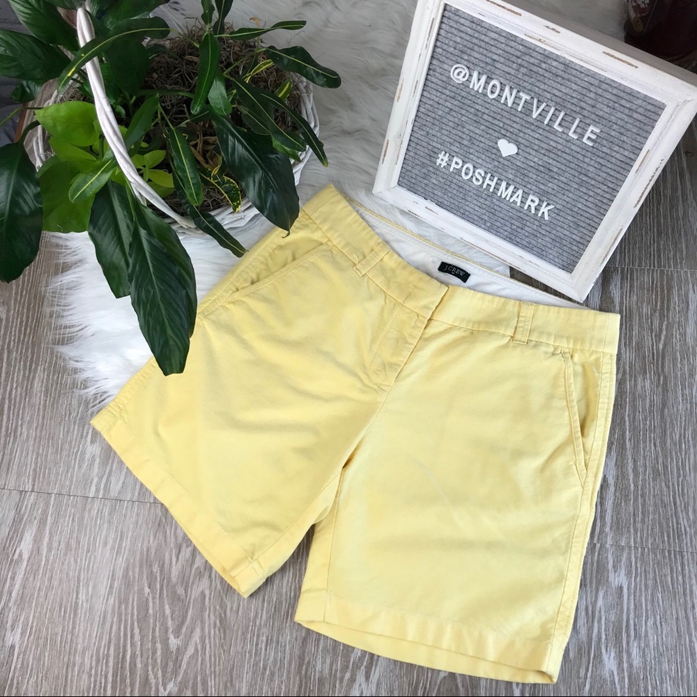 J. Crew City Fit Size 2 Yellow Cotton Shorts